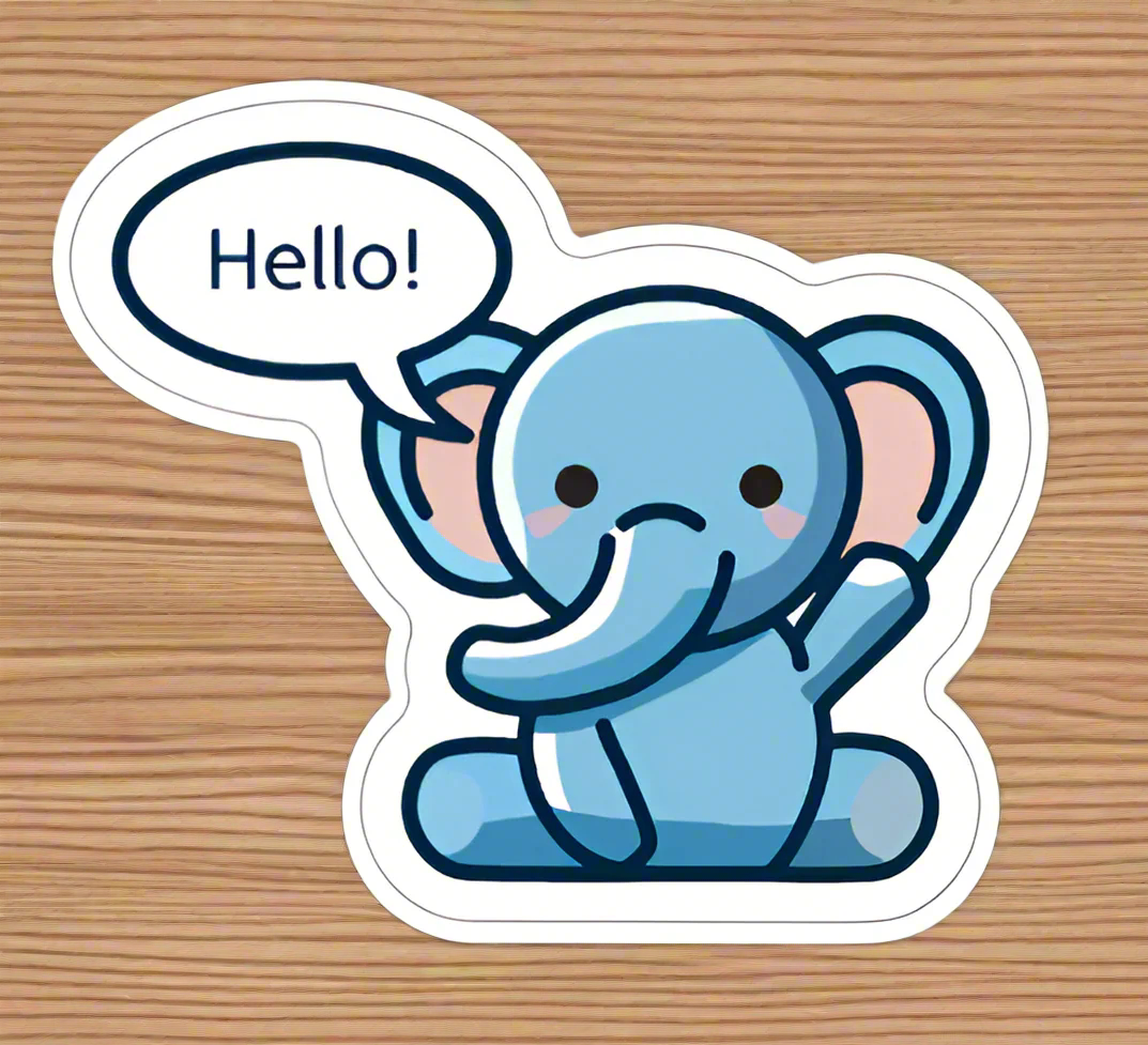 Eli the Elephant Hello Sticker – Fun, Multilingual, and Perfect for Kids!